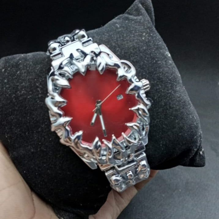 Claw Watch With Red Dial