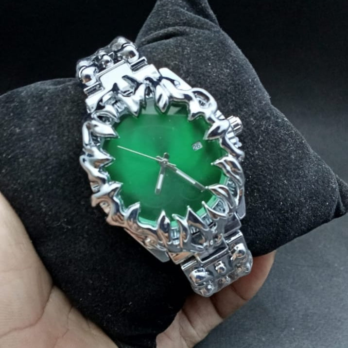 Claw Watch with Green Dial