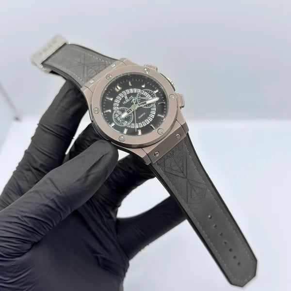 Hublot black scelton with gray strap