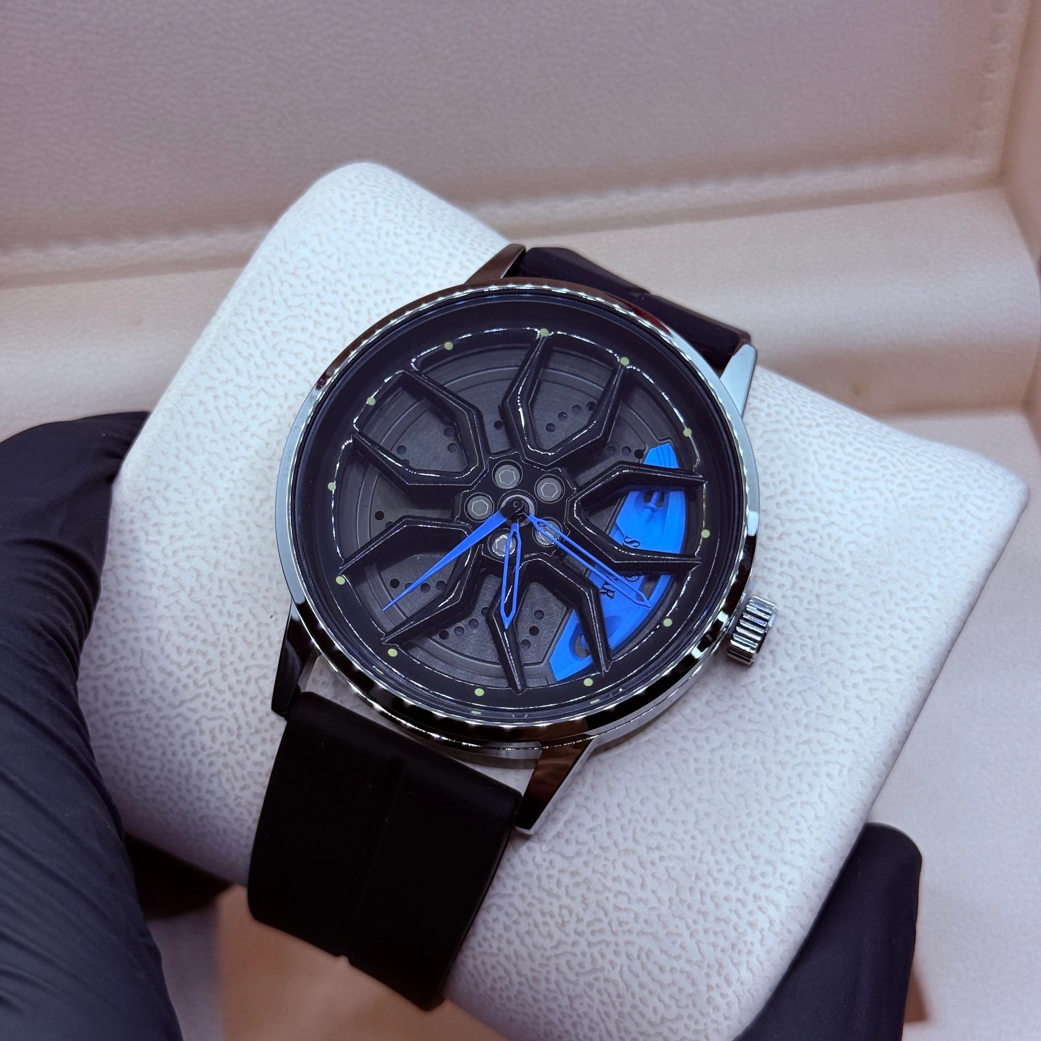 Ferrari wheel blue silicon strap