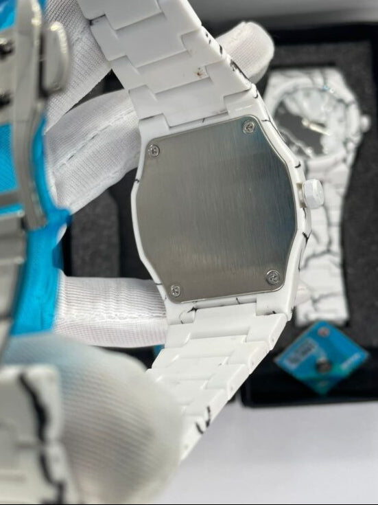 White Aura ( Silver Chain Black White Dial )